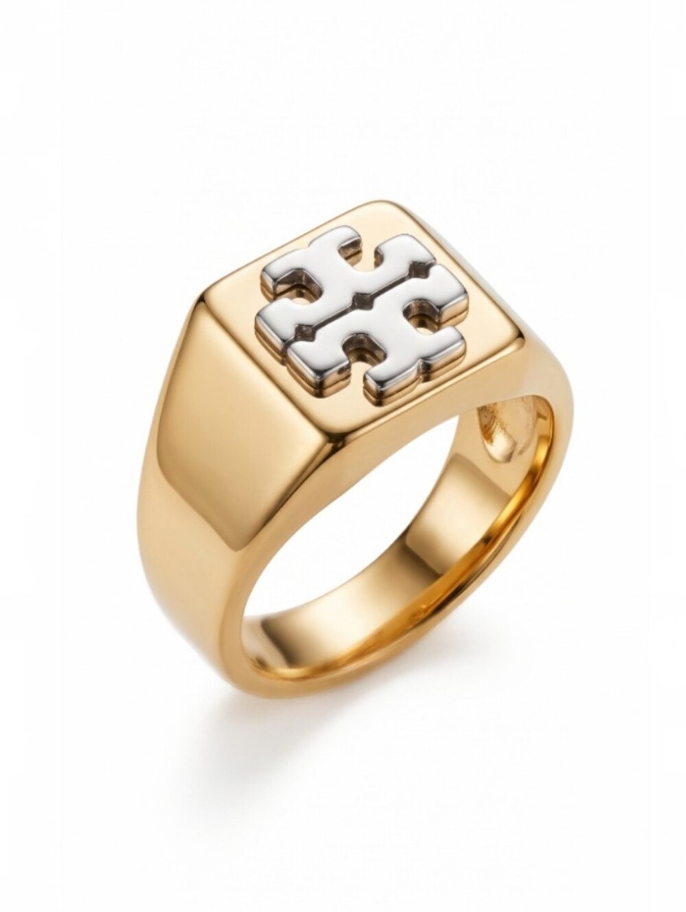Tory Burch Block T-Logo Signet Ring